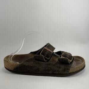 Birkenstock Arizona Slide Sandals Mens Size 44 US Size 11-11.5 Brown Suede